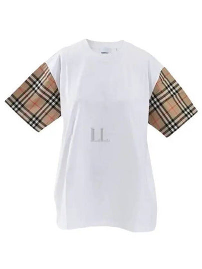 Vintage Check Sleeve Short Sleeve T-Shirt White - BURBERRY - BALAAN 2