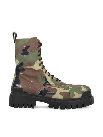 Camouflage Lace-Up Ankle Boots Green - BALENCIAGA - BALAAN 1