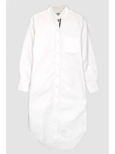 Women's Oxford Classic Shirt Midi Dress White - THOM BROWNE - BALAAN 2