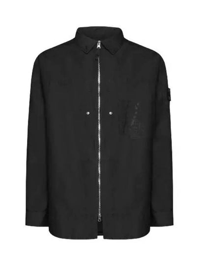 Shadow Project Hidden Badge Graphic Over Long Sleeve Shirt Black - STONE ISLAND - BALAAN 2