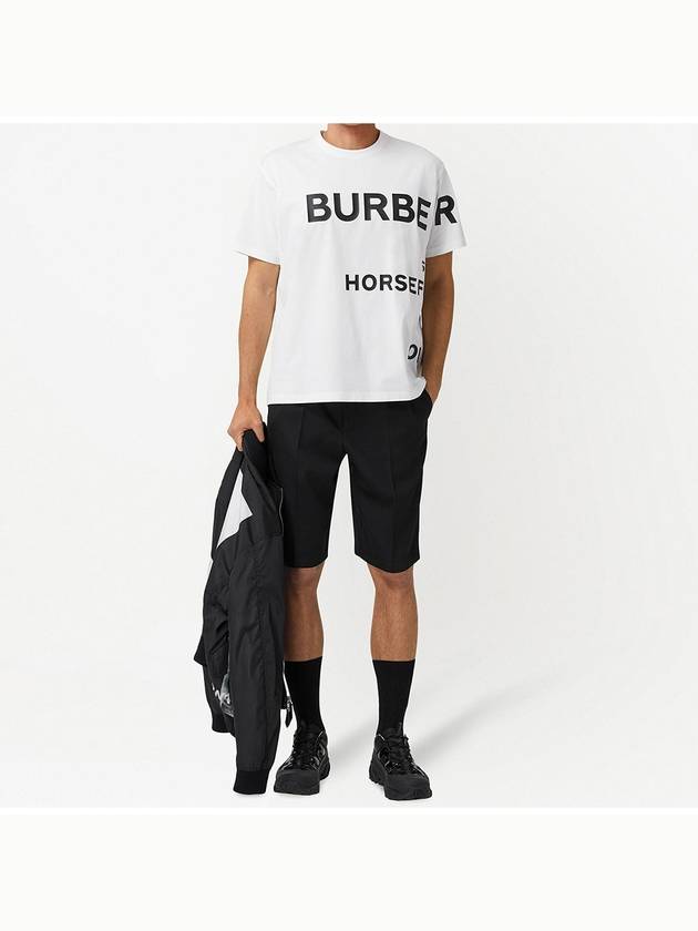 Men's Horseferry Logo Overfit Short Sleeve T-Shirt White - BURBERRY - BALAAN 6