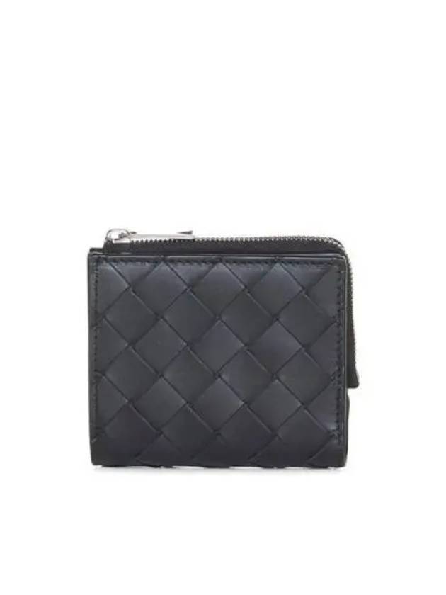 Intrecciato Bifold Calfskin Half Wallet Black - BOTTEGA VENETA - BALAAN 2