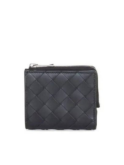 Intrecciato Bifold Calfskin Half Wallet Black - BOTTEGA VENETA - BALAAN 2