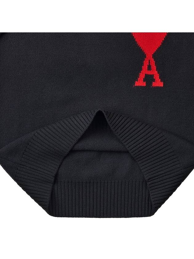 Heart Logo Knit Turtleneck Black - AMI - BALAAN 9