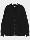 Lambswool GRS Buttoned Cardigan Black - CP COMPANY - BALAAN 1