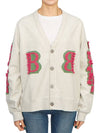 Women's Cashmere B Logo Cardigan White - BARRIE - BALAAN 4