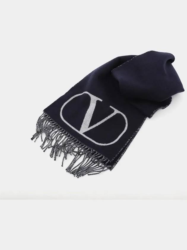 V Logo Muffler Blue - VALENTINO - BALAAN 4