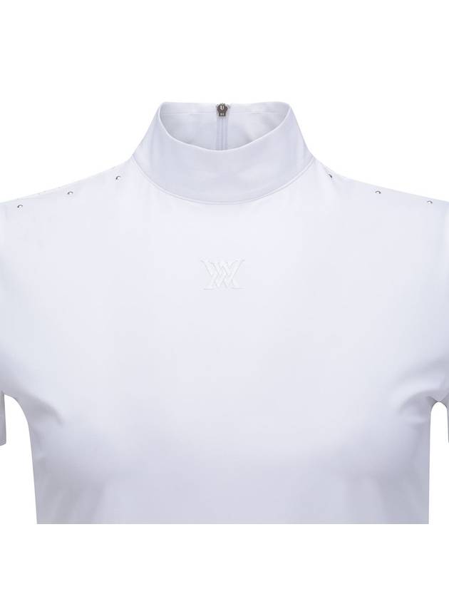 High Neck Mesh Back Short Sleeve T-ShirtWH - ANEWGOLF - BALAAN 3