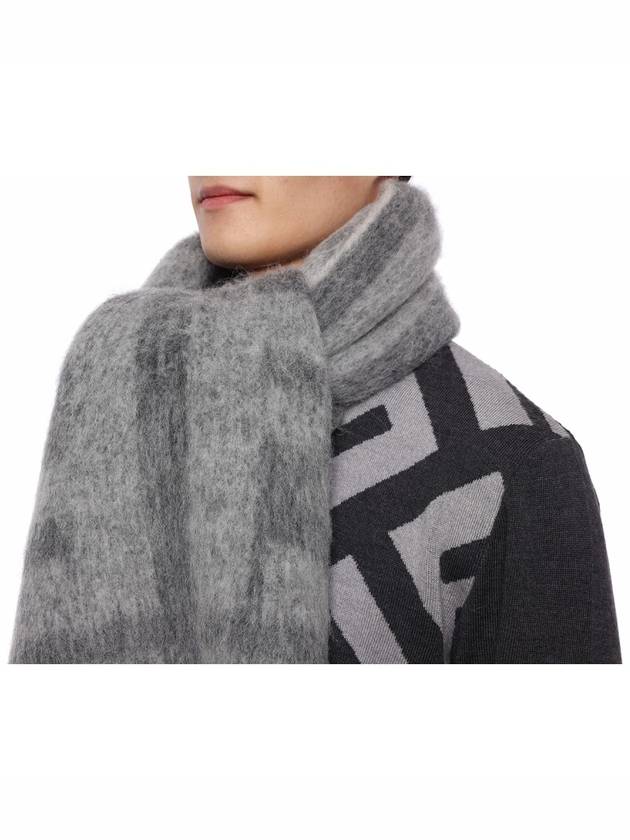 All-Over FF Motif Print Wool Scarf Grey - FENDI - BALAAN 4