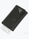 Saffiano Leather Key Holder Black - PRADA - BALAAN 2