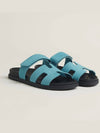 Chypre Suede Goatskin Sandals Blue Mineral - HERMES - BALAAN 2