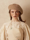 Dramatic Wool Beret Melange Beige - BROWN HAT - BALAAN 2