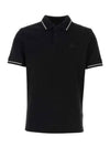 Men's Logo Patch Cotton Short Sleeve Polo Shirt Black - MONCLER - BALAAN 3