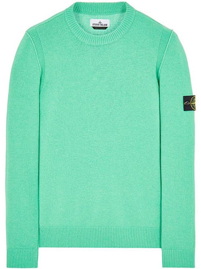 Wappen Patch Crew Neck Wool Knit Top Green - STONE ISLAND - BALAAN 2