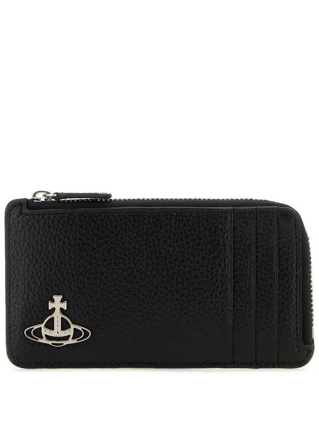 Logo Plaque Zipped Card Wallet Black - VIVIENNE WESTWOOD - BALAAN 2