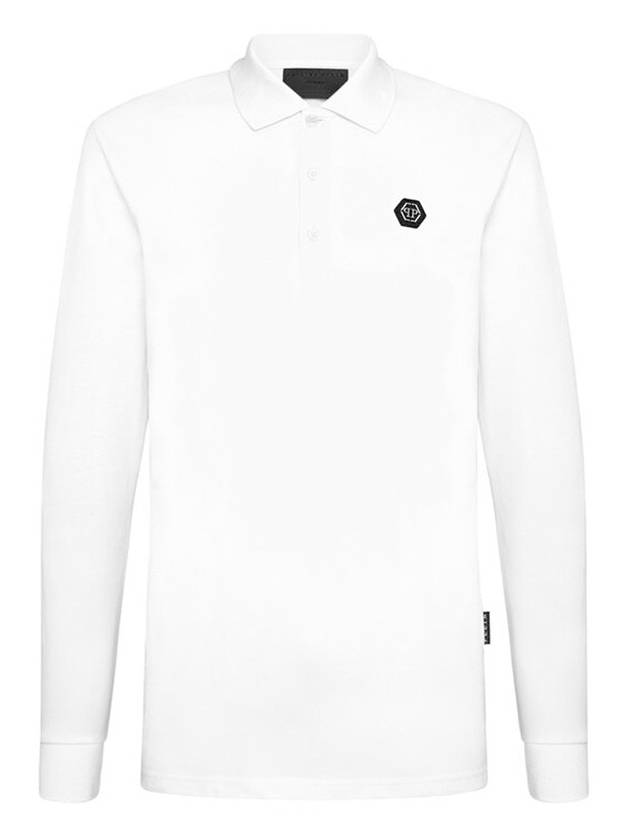 Men's Simple Patch Polo Long Sleeve Shirt Original Long Sleeve TShirt F19C MTK4075 PJY002N - PHILIPP PLEIN - BALAAN 1