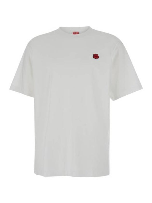 Boke Classic Cotton Short Sleeve T-Shirt White - KENZO - BALAAN 1