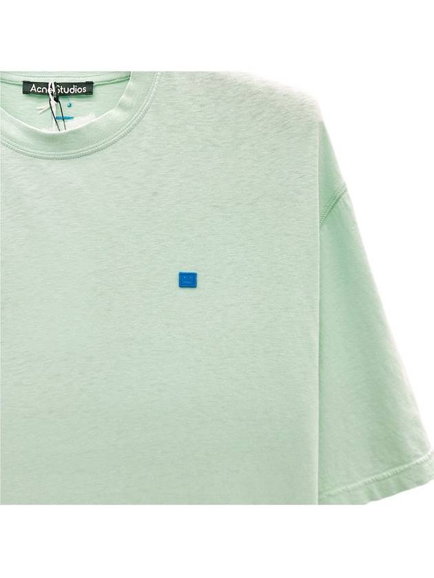 Logo Cotton Short Sleeve T-Shirt Green - ACNE STUDIOS - BALAAN 4