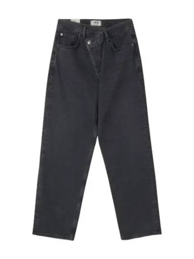 A Goldie Criss Cross Denim Pants Black - AGOLDE - BALAAN 1