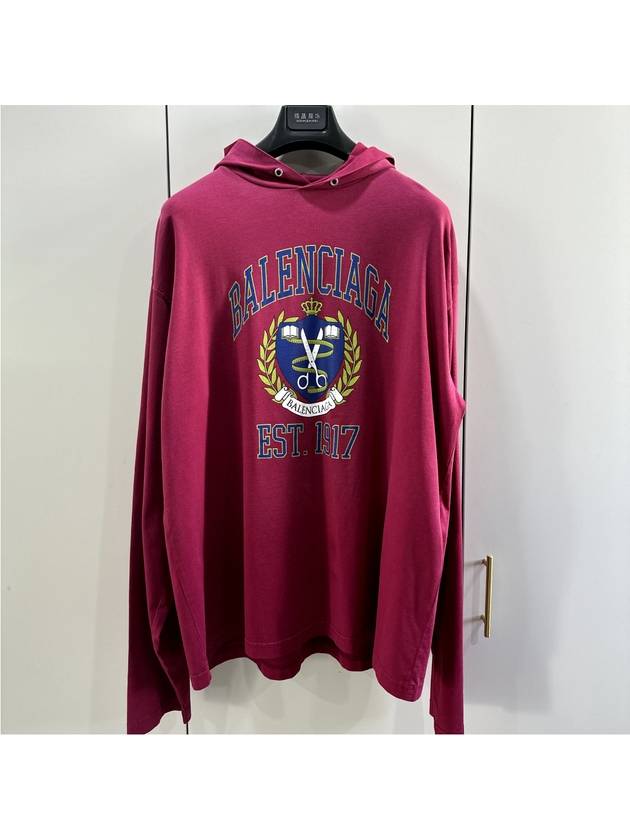 3 Men s EST 1917 Logo Long Sleeve Hooded Sweatshirt - BALENCIAGA - BALAAN 3