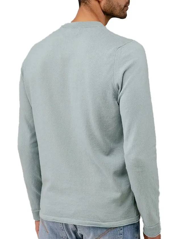 Raw Hand Cotton Crewneck Knit Top Sky Blue - STONE ISLAND - BALAAN 3