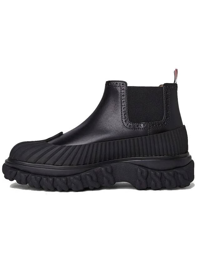 Mid Top Calf Leather Chelsea Boots Black - THOM BROWNE - BALAAN 5