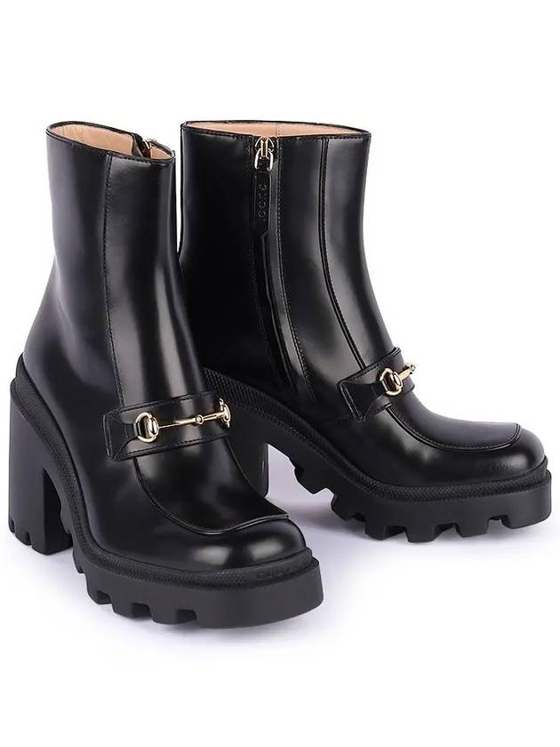 Middle Boot with Horsebit Black Leather - GUCCI - BALAAN 2