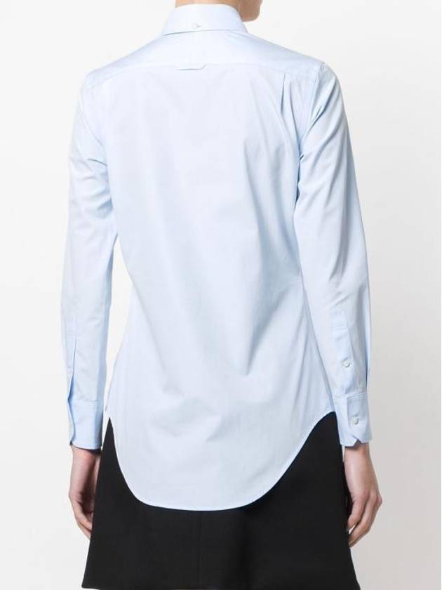 Logo Patch Cotton Shirt Light Blue - THOM BROWNE - BALAAN 3