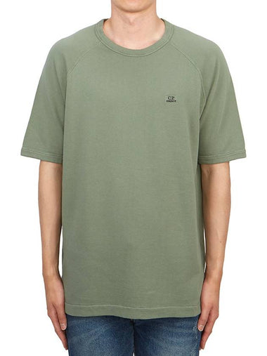 30/1 Sponge Fleece Short Sleeve Sweatshirt Green - CP COMPANY - BALAAN 1