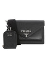 Saffiano Leather Mini Shoulder Bag Black - PRADA - BALAAN 1