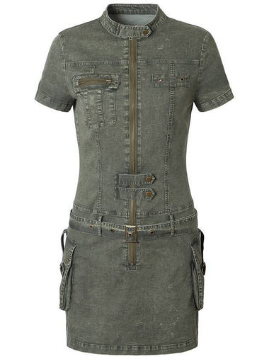 Vintage denim short dress green - WESAME LAB - BALAAN 1