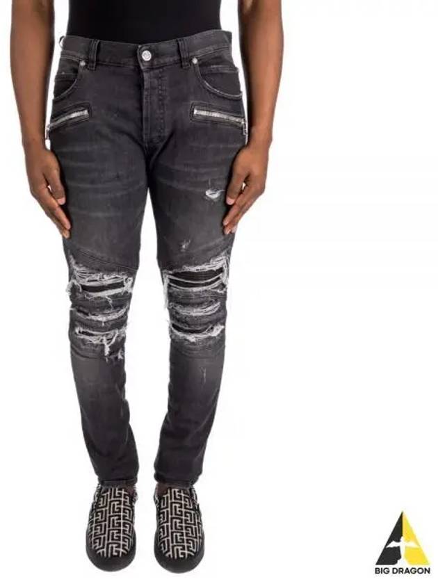 Destroyed Panel Detail Jeans Black - BALMAIN - BALAAN 2