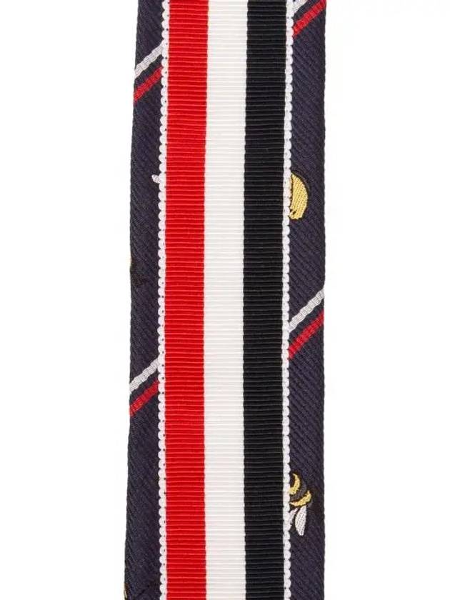 Men's Diagonal Bird Bee Jacquard Tie Navy - THOM BROWNE - BALAAN 7