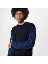 Monogram Mix Cashmere Crew Neck Knit Top Blue - LOUIS VUITTON - BALAAN 3