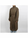 Wrap Wool Double Coat Dark Squirrer - LEMAIRE - BALAAN 3