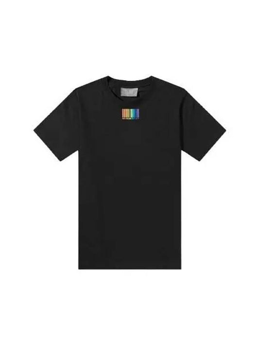 Rainbow barcode printing round semi over short sleeve t shirt black men s 202598 - VETEMENTS - BALAAN 1