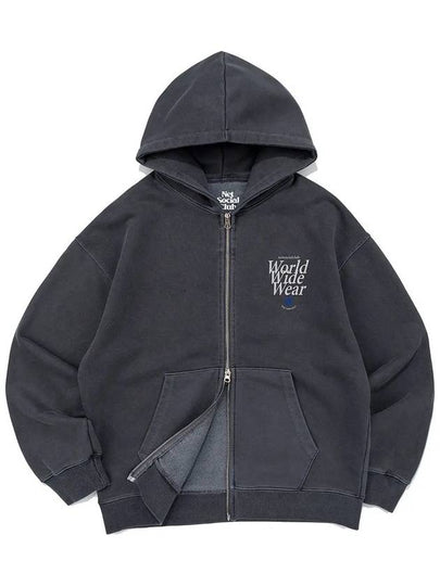 WWW PIGMENT HOOD ZIP UP BLUE GRAY - NET SOCIAL CLUB - BALAAN 2