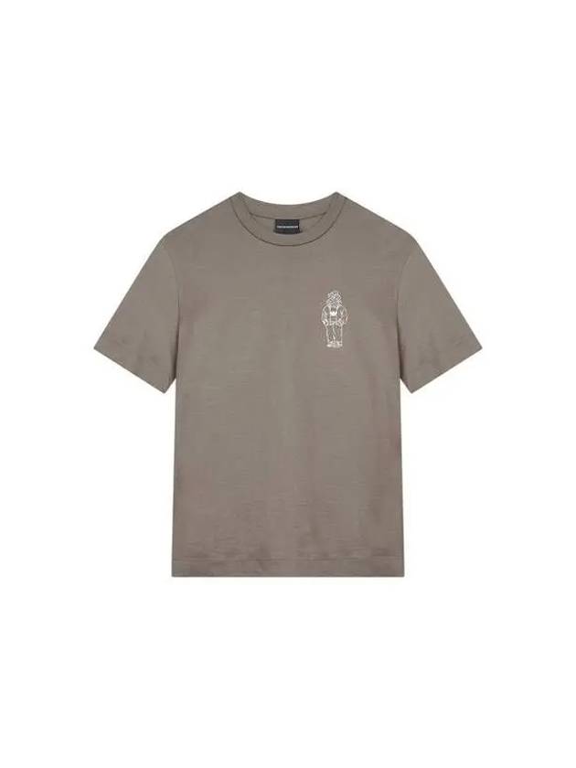 Men s Embroidered Eagle Point T Shirt Light Brown 270856 - EMPORIO ARMANI - BALAAN 1