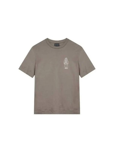 Men s Embroidered Eagle Point T Shirt Light Brown 270856 - EMPORIO ARMANI - BALAAN 1