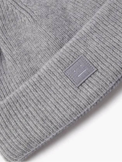 Pansy fancy face patch wool short beanie gray - ACNE STUDIOS - BALAAN 2