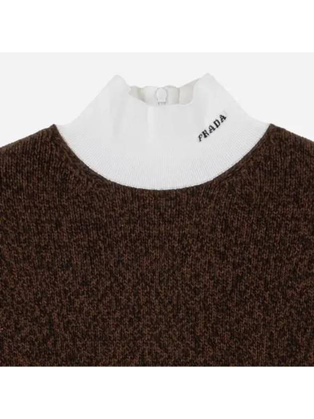 wool knit top brown - PRADA - BALAAN 3