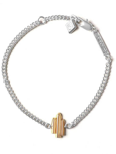 Two Tone Sky Scraper Bracelet Silver Gold - GAMAN - BALAAN 2