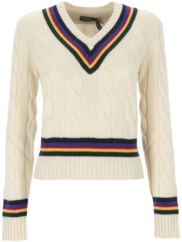 Cable Cricket Knit Top Cream - POLO RALPH LAUREN - BALAAN 2