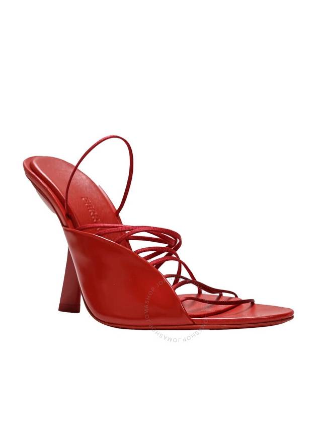 Salvatore Ultrafin Mini Straps Sandals Heel Red - SALVATORE FERRAGAMO - BALAAN 3