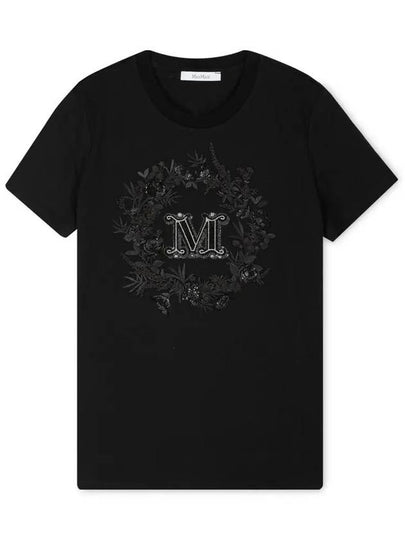 Elmo Pocket Cotton Short Sleeve T-Shirt Black - MAX MARA - BALAAN 2