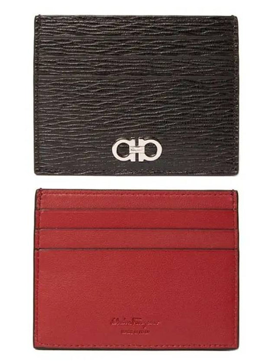 Revival Gancini Card Wallet Black - SALVATORE FERRAGAMO - BALAAN.