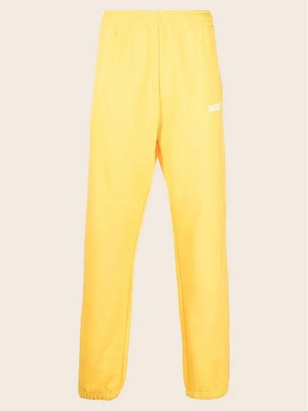 Le Jogging Logo Print Cotton Track Pants Yellow - JACQUEMUS - BALAAN 3