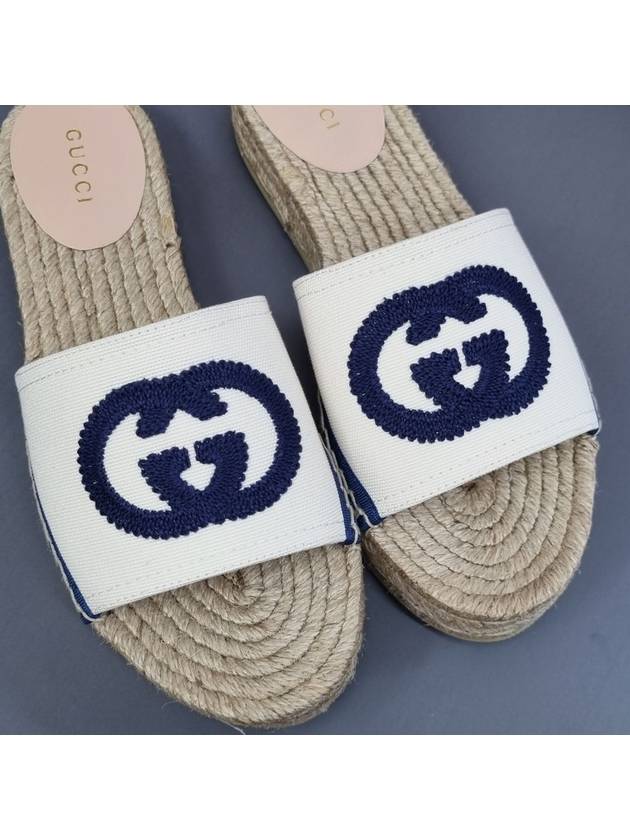 GG logo espadrille mule slippers - GUCCI - BALAAN 5