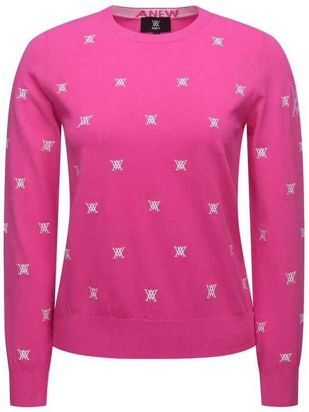 WOMEN MONOGRAM LOGO POINT PULLOVER SWEATERPI - ANEWGOLF - BALAAN 1