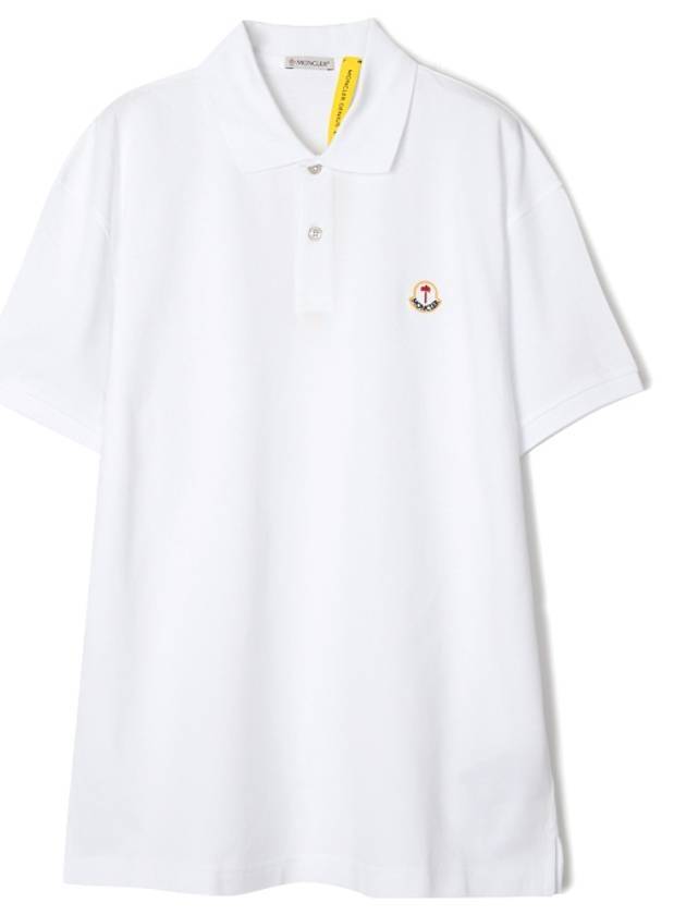 Logo Polo Shirt Optical White - MONCLER - BALAAN 1